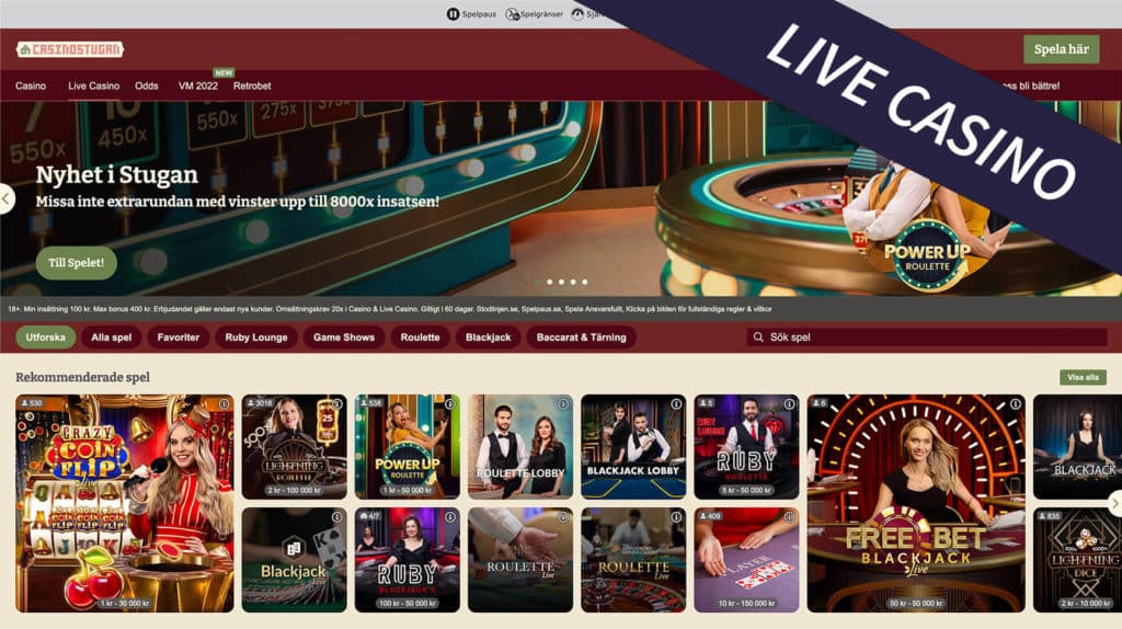 live casino casinostugan